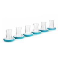 Original Turquoise Tea Glass Set for Six