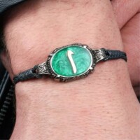 Alif-Design-Yesil-Mine-Silver-Knitted-Kazaz-Bracelet