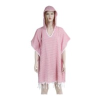 Loincloth-Dress-Hooded-Pinstriped-Red