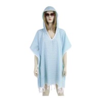Loincloth-Dress-Hooded-thin-striped-Turquoise