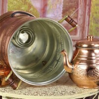 Electric Copper Samovar with Thermostat 7 Lt Hotel and Construction Site Type 1412