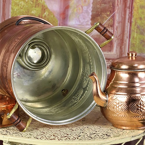Electric Copper Samovar with Thermostat 7 Lt Hotel and Construction Site Type 1412