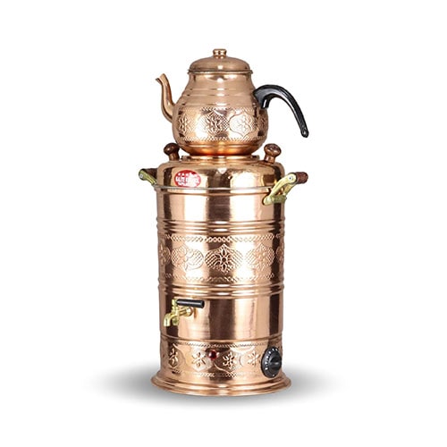 Electric Copper Samovar with Thermostat 7 Lt Hotel and Construction Site Type 1412