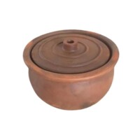 Large uncoated earth casserole pot-min