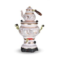 New Rose Flower Royal Lump Model Electric Copper Samovar 1461