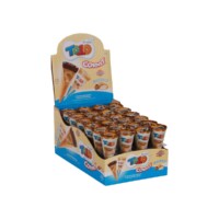 Toto Cornet Peanut Cream Filled Wafer with Dragee in Box 25 gr (0.88oz) – 24 Pieces