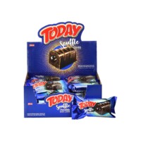 Elvan Today Souffle Chocolate Coated Cocoa Cake Bar with Chocolate Filling in Box 45 gr (1.58oz) – 24 Pieces