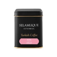 Selamlique Turkish Coffee with Rose Flavor in Metal Box 125 gr (4.40oz)