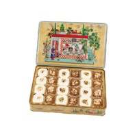 Turkish Delight Roll and Sultan Turkish Delight with Mixed Nuts in Metal Box Lokum Atolyesi 800 gr (28.21oz)