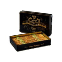 Turkish Kadayif with Butter and Pistachio in Metal Box Sekerci Cafer Erol 1000 gr (35.28oz)