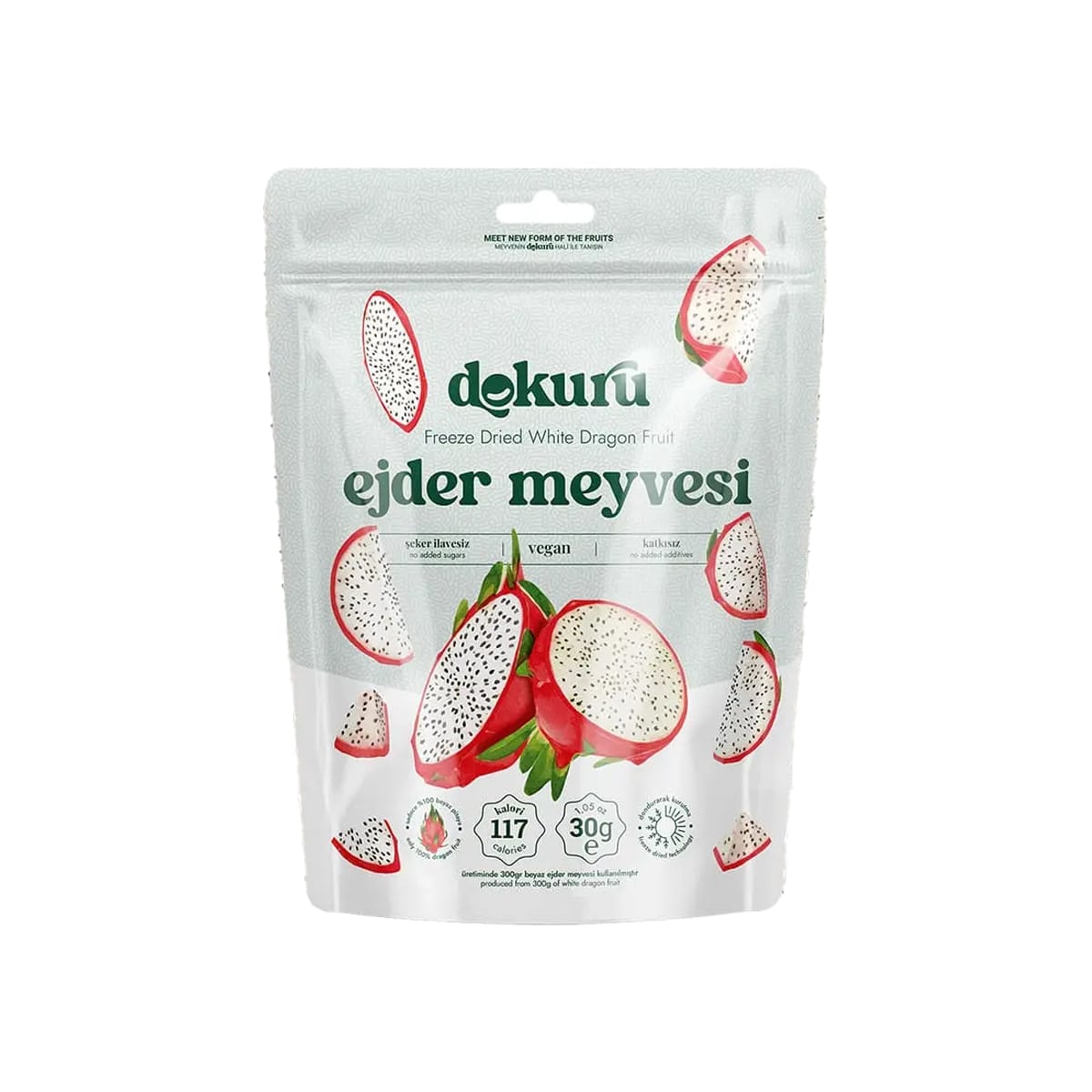 Sugar-Free Freeze Dried White Dragon Fruit Chips Dokuru 30 gr (1.05oz)