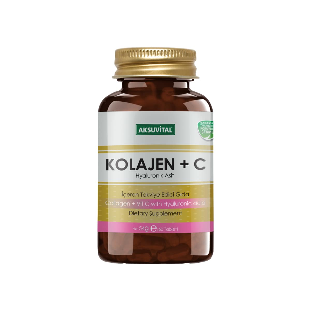 Dietary Supplement with Collagen - Vitamin C - Hyaluronic Acid Aksu Vital 54 gr (1.90oz)