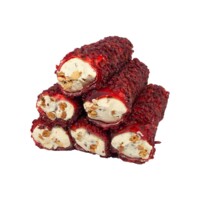 Barberry Coated Turkish Delight with Hazelnut and Hazelnut Cream Filling