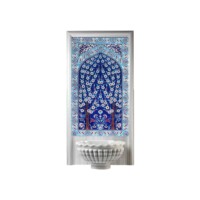 Cobalt Tree of Life Patterned 60x100 cm Hammam Panel Ceramic Tile Set