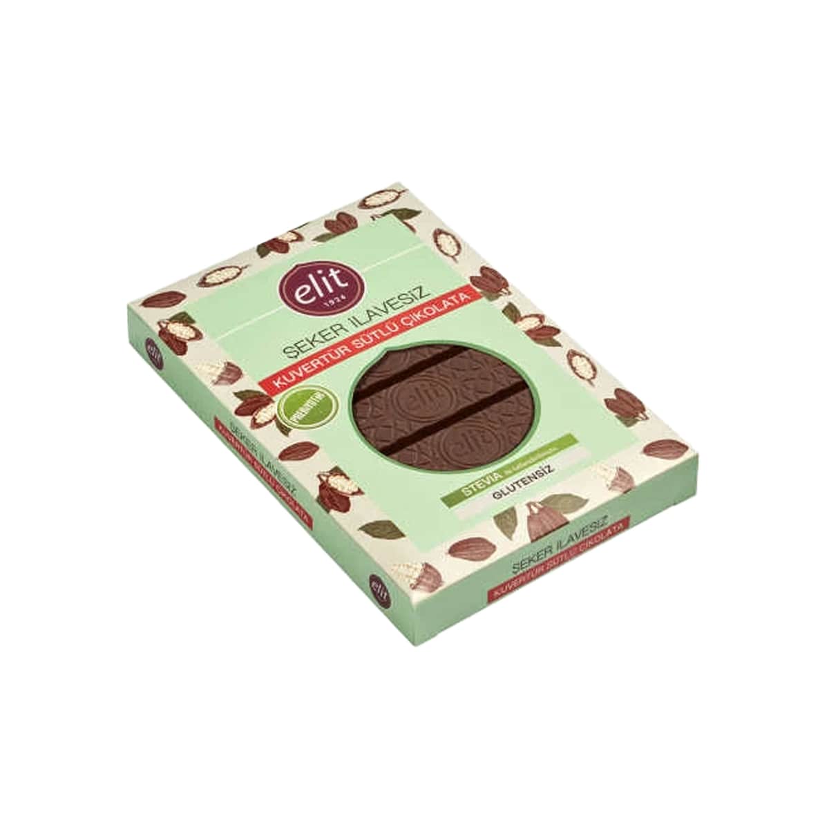 Gluten-Free – No Added Sugar – Prebiotic Milky Couverture Chocolate Elit Cikolata 250 gr (8.82oz)