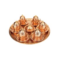 Handcrafted Copper Coffee Cup Set for Six