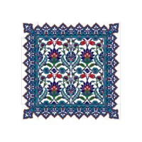 Tulip Patterned 60x60 cm Ottoman Style Ceramic Tile Set