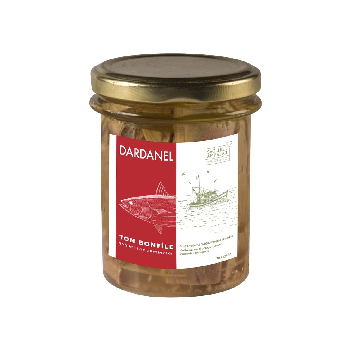 Canned Tuna Steak Fillet Dardanel 185 gr (6.52oz)