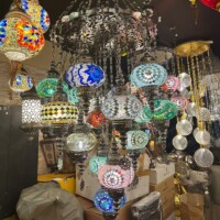 Handmade 17 Lamps Colorful Mosaic Pendant Chandelier