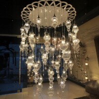 Handmade 51 Lamps Pyrex Ottoman Chandelier